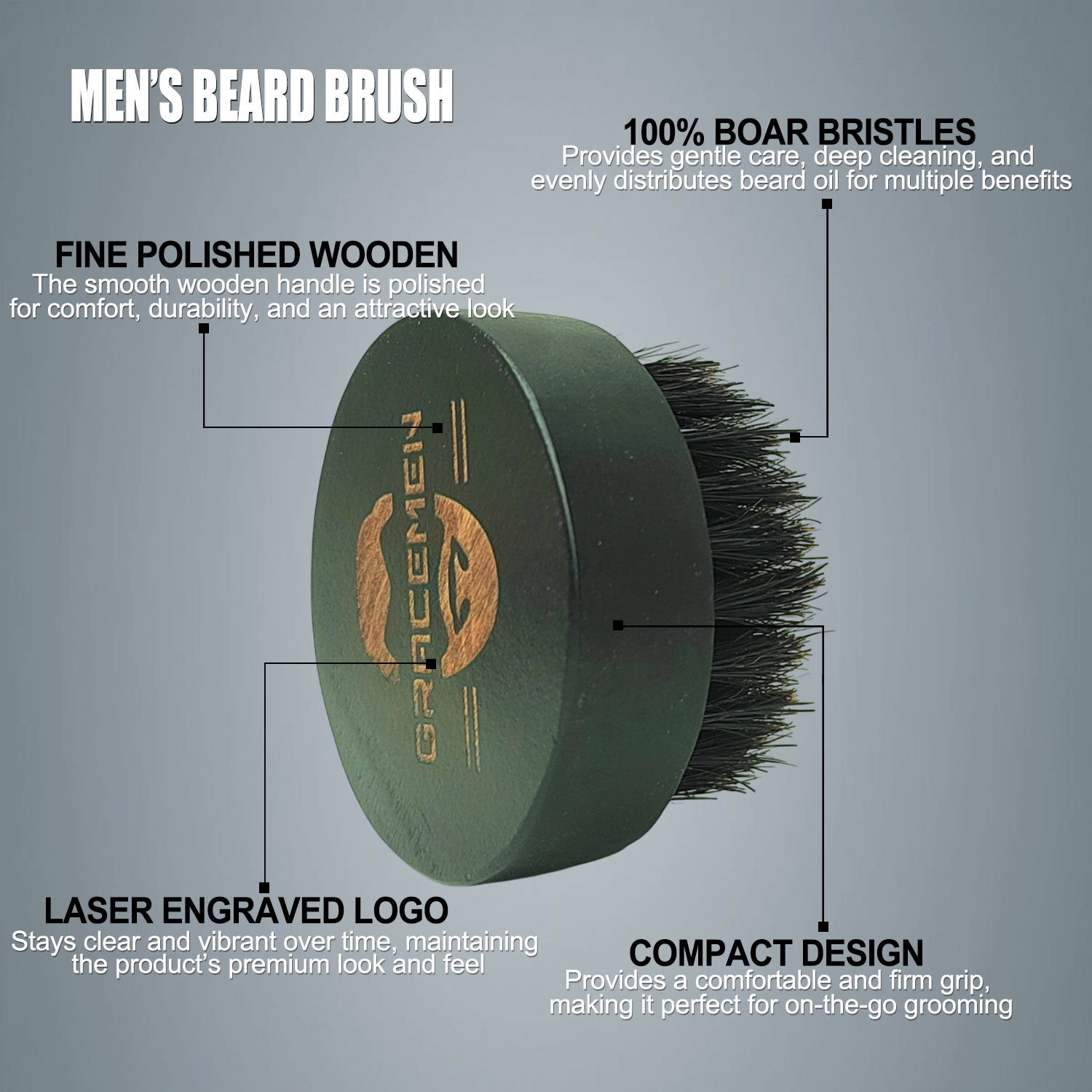 Okrągła szczotka do brody dla  – Men'S Grooming Product recenzja i cena